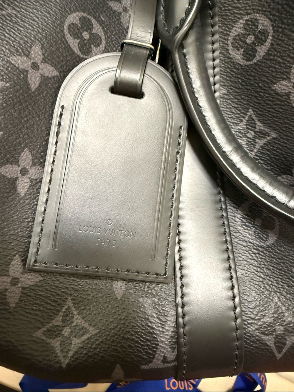 Louis Vuitton Keepall Bandoulière 55 Black Monogram Eclipse Duffel Bag - Picture 5 of 12